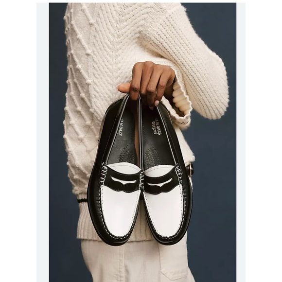 G.H Bass Weejuns Whitney Loafers black white 9 NEW - Picture 1 of 14